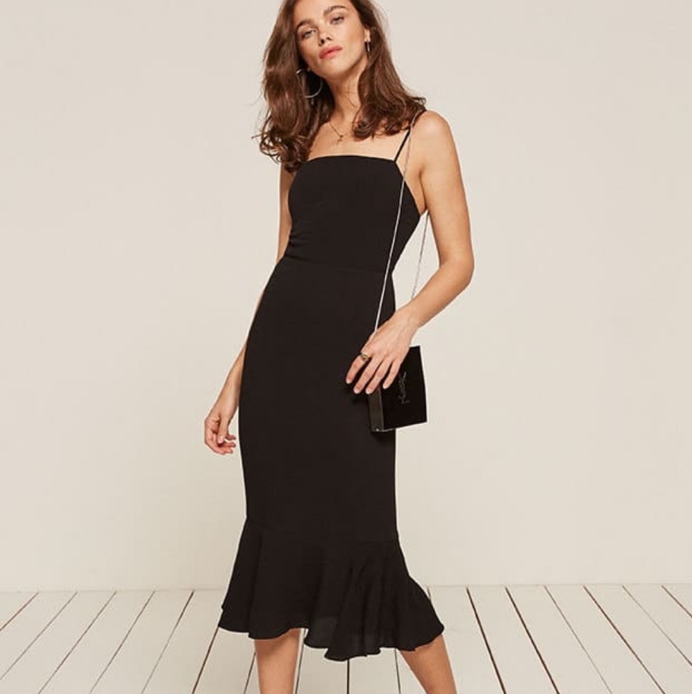 REFORMATION Moxie dress size 2 p black petite